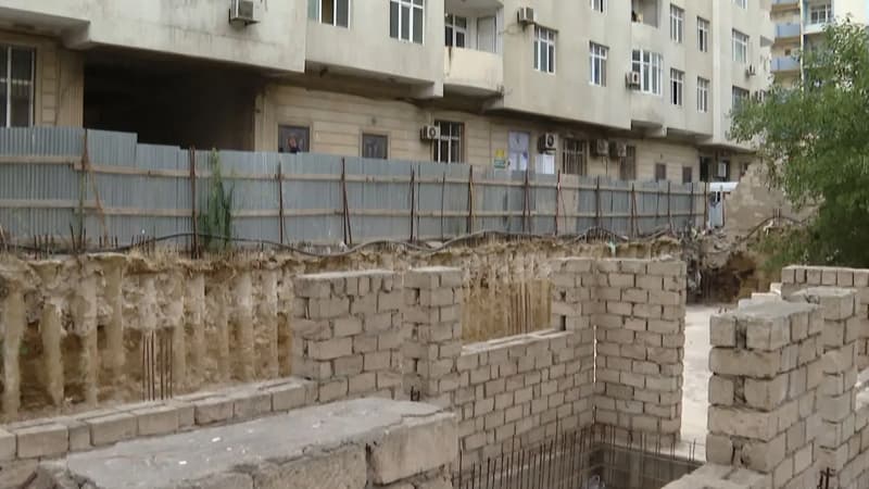 Yeni binada aparılan tikinti sakinlərə problem yaratdı (VİDEO)